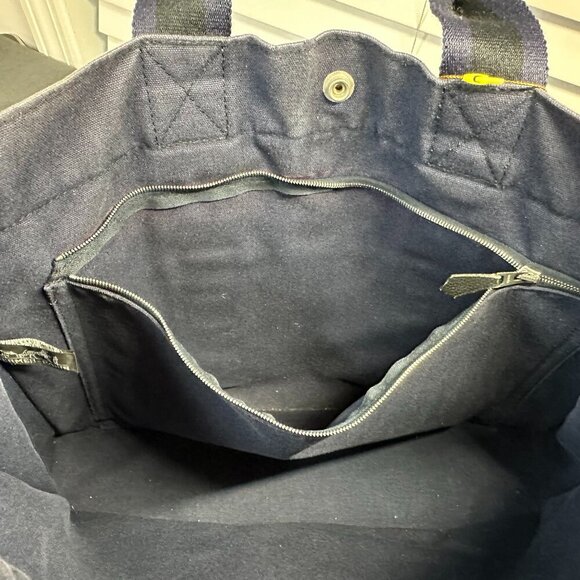 🖤 HERMÈS FOULE MM TOTE - BLACK NAVY HANDBAG 🖤 - Picture 7 of 13